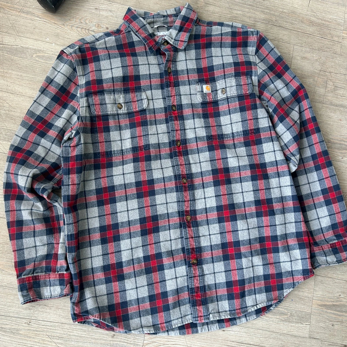 VINTAGE | Carhartt Plaid Flannel Button Down Shirt sz L/XL