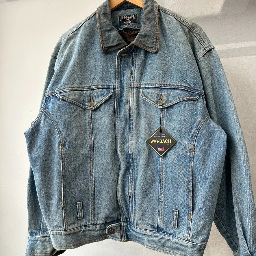 VINTAGE | The North Face Endurance Full Zip Jean Jacket Wool Lined Vest sz M