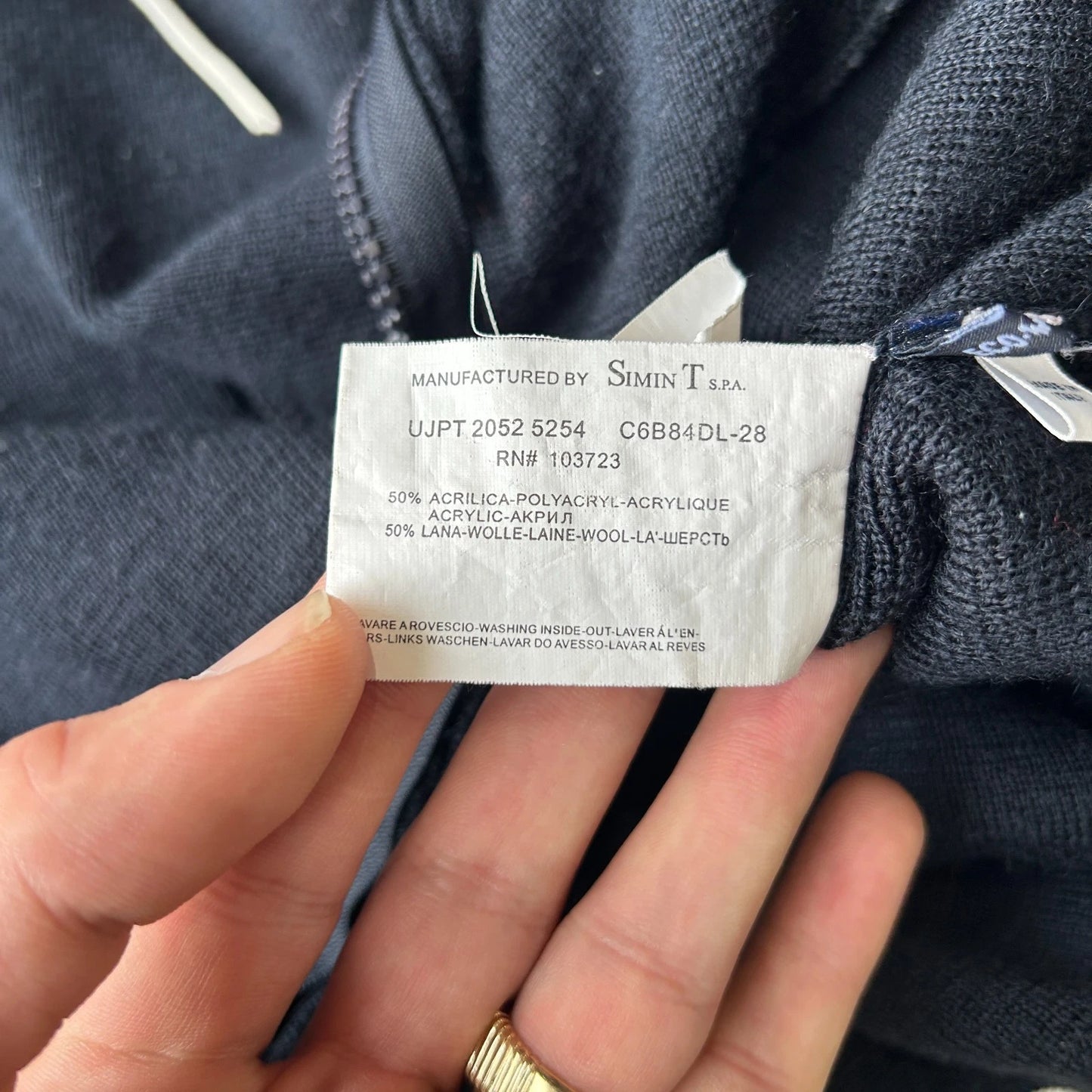 VINTAGE | Armani Jeans Hooded Wool Blend Full Zip Knit Sweater sz L