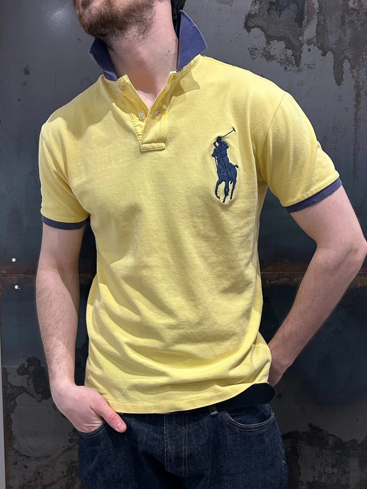 VINTAGE Y2k | Ralph Lauren Big Pony Two Tone Polo Shirt sz L