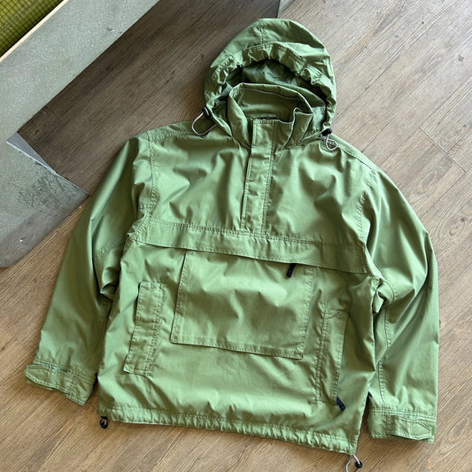 VINTAGE Y2k | GAP Green Technical 1/4 Zip Anorak Hooded Jacket sz M/L