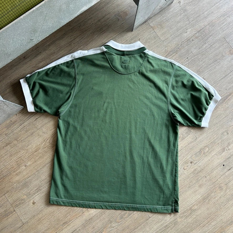 1990s | NIKE F.I.T Collared Cotton Jersey T-Shirt sz M/L