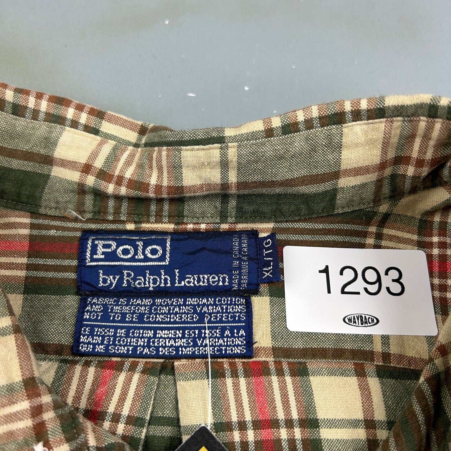 VINTAGE 90s Ralph Lauren Polo Plaid Flannel Button Up Shirt sz XL Adult