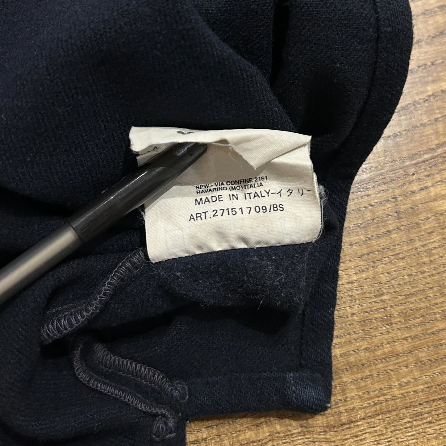 VINTAGE 1997 | Stone Island Navy Wool Blend Button Down Shirt sz M