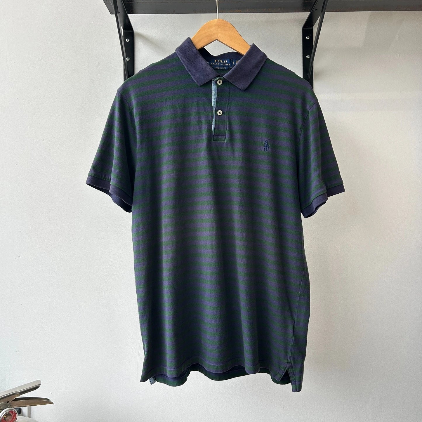 VINTAGE Y2k | Ralph Lauren Sm Pony Tonal Striped Polo Shirt sz L