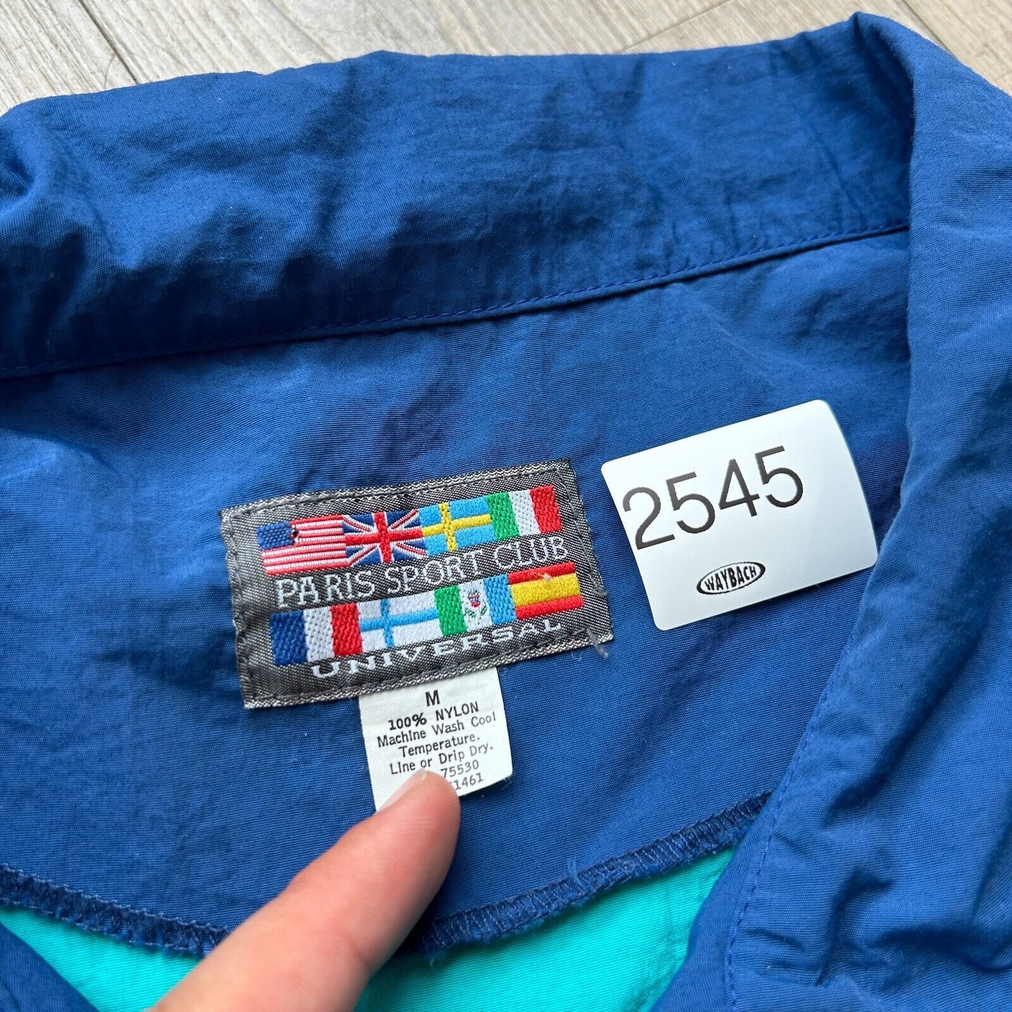 VINTAGE 90s | Paris Sport Club 1/4 Zip Windbreaker Jacket sz M