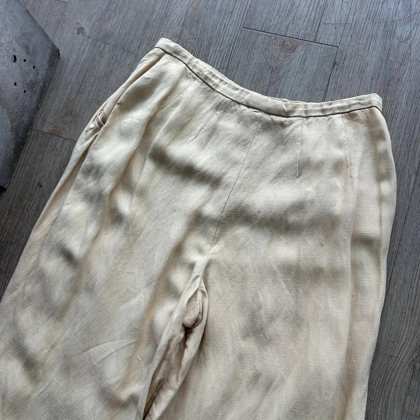 VINTAGE | Giorgio Armani Le Collezioni Cream Trouser Pants sz 12 W29 L30
