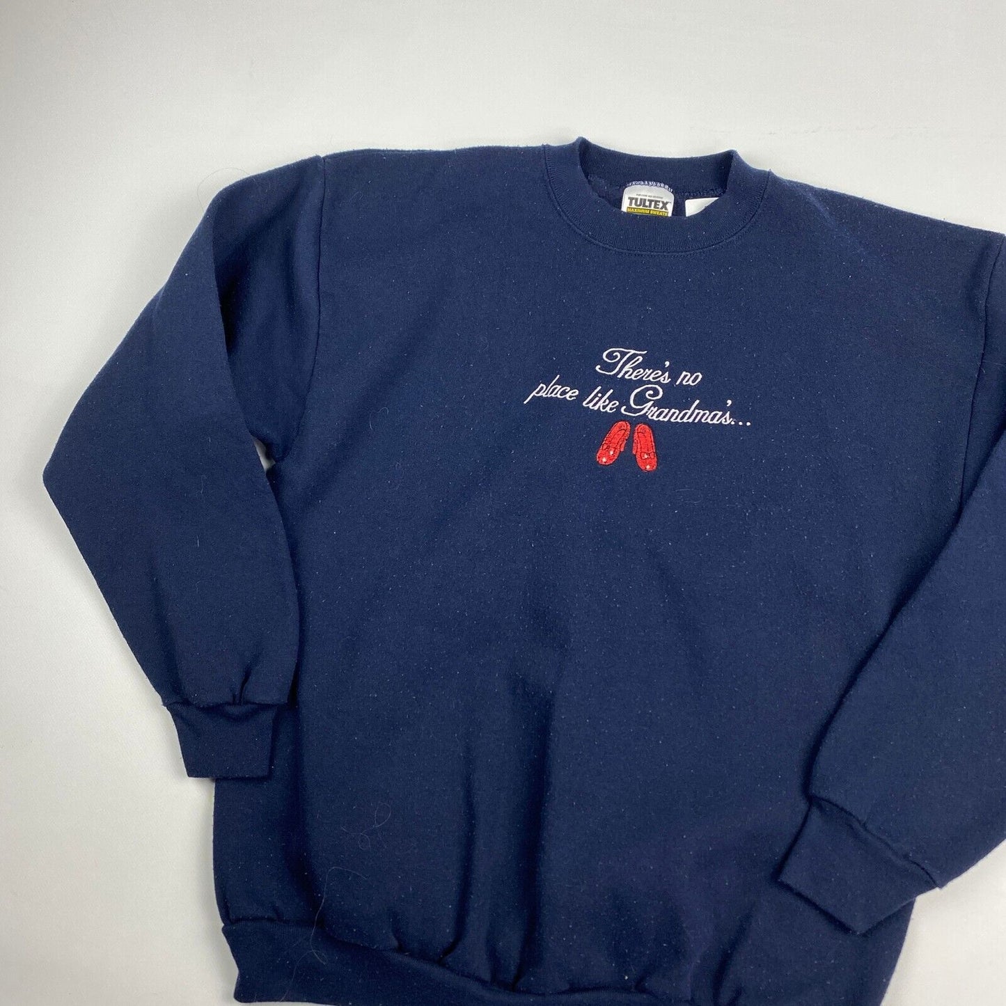 VINTAGE 90s Theres No Place Like Grandmas Embroidered Crewneck Sweater sz L Men