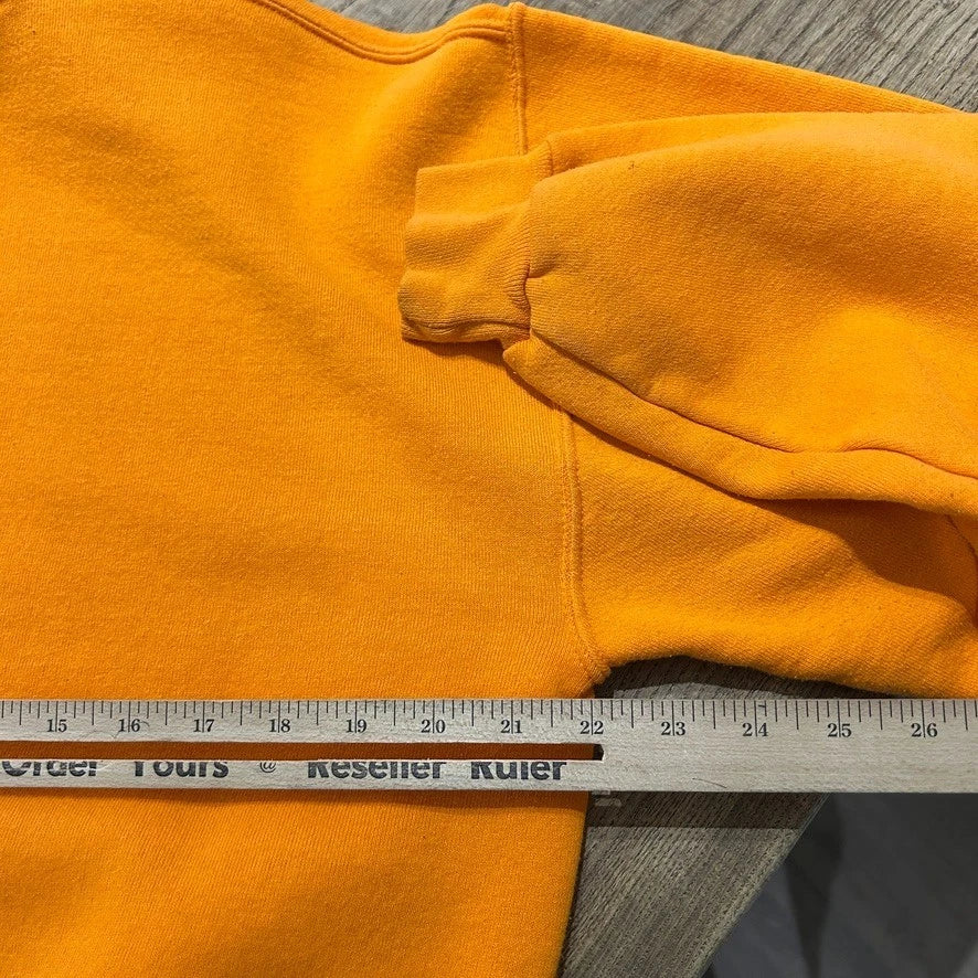 VINTAGE | Blank Orange Russell Athletic Hoodie Sweater sz M