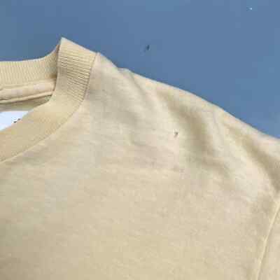 VINTAGE 90s Blank Faded Yellow Lee T-Shirt sz S-M Men Adult