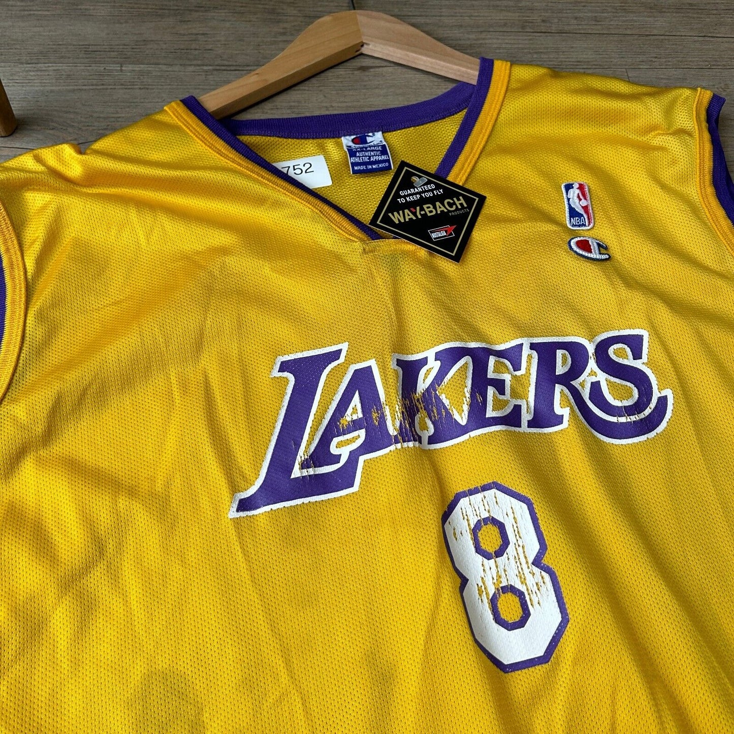 VINTAGE | LA LAKERS #8 KOBE Bryant Champion Basketball Jersey sz 52 XXL Adult