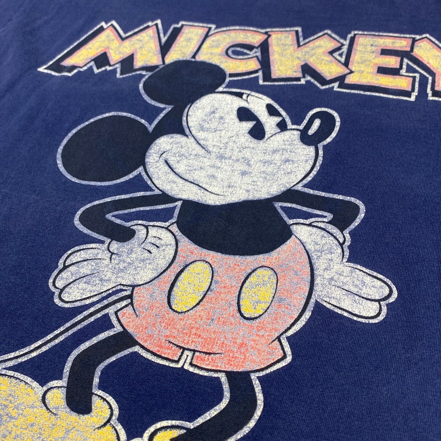 VINTAGE 90s Mickey Mouse Cartoon Character Navy T-Shirt sz XL Adult