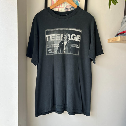VINTAGE Y2K | Kurt Cobain Teenage Nirvana Band T-Shirt sz M