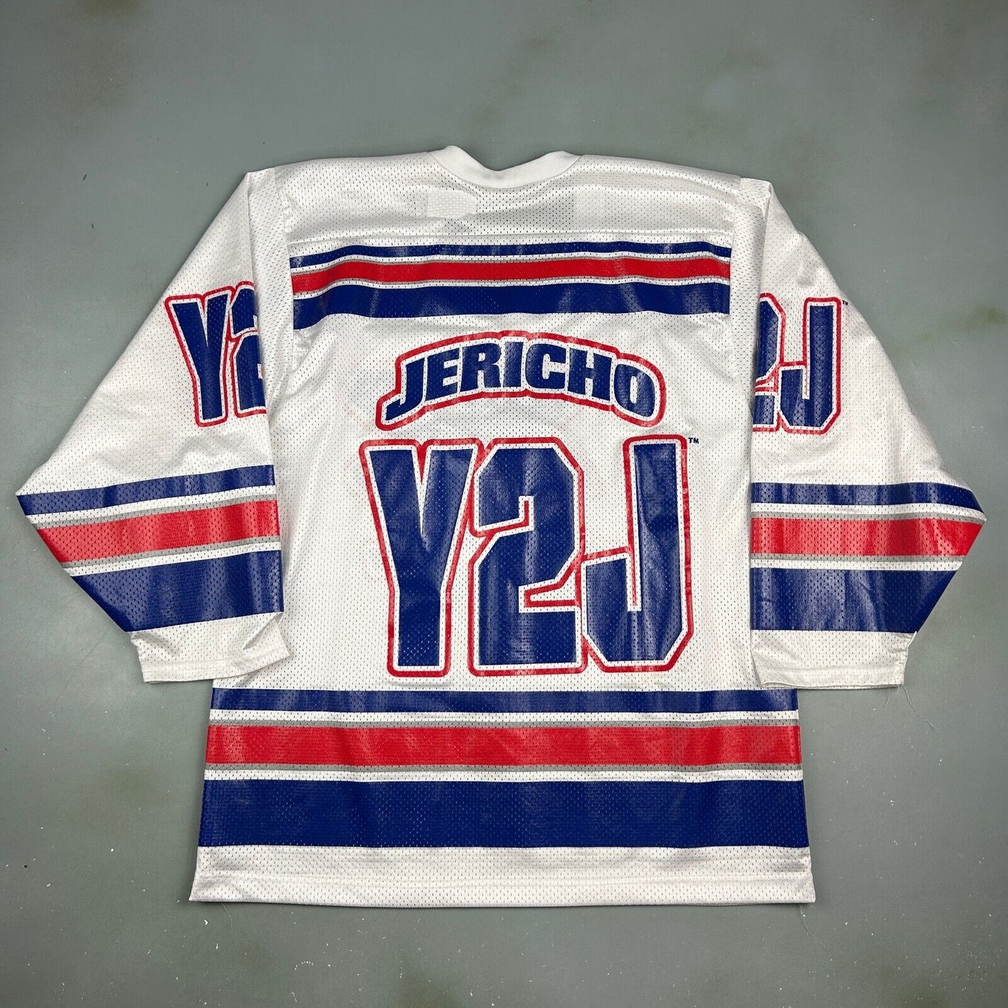 VINTAGE 90s | WWF Y2J Jericho Wresting Hockey Jersey sz 46* L Adult