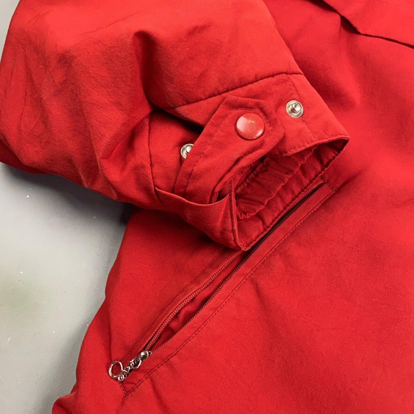 VINTAGE 90s Ralph Lauren Red Full Zip Light Jacket w Hood sz Medium Adult