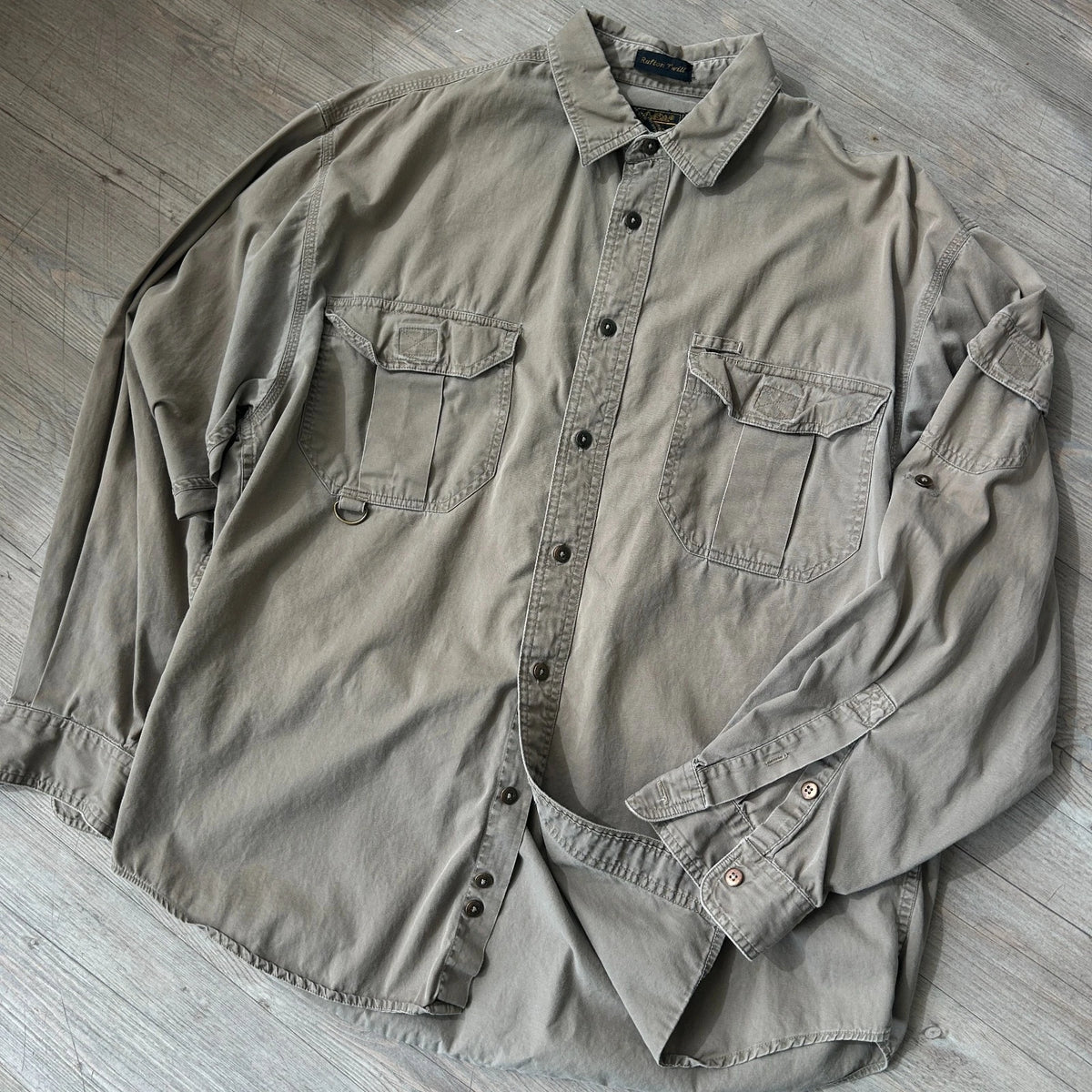VINTAGE 90s | Eddie Bauer Rufton Twill Multi Pocket Button Down Shirt sz L