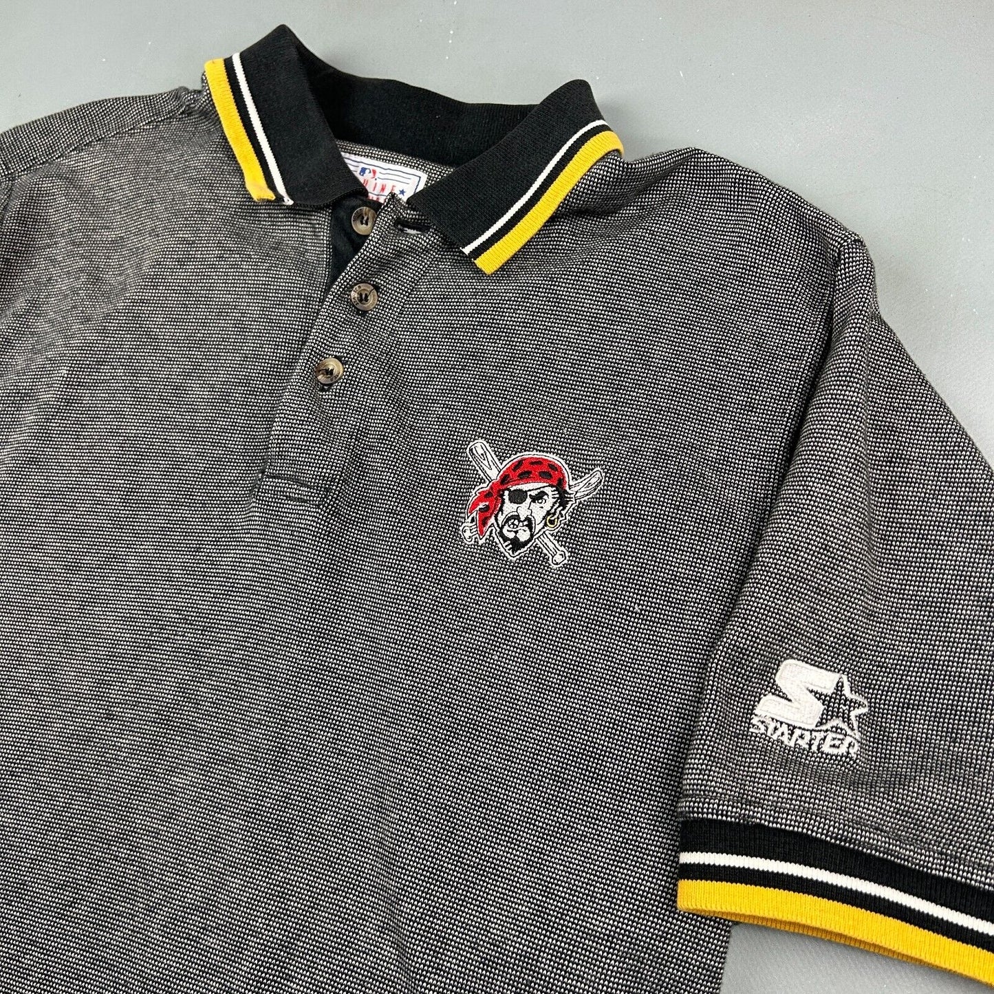 VINTAGE 90s | Pittsburgh Pirates MLB Starter Polo Shirt sz M Adult