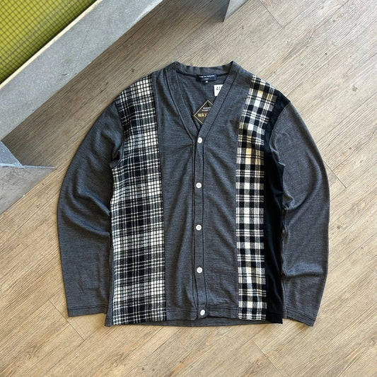 VINTAGE | Comme des Garcons Homme Plaid Color Block Cardigan Sweatshirt sz M