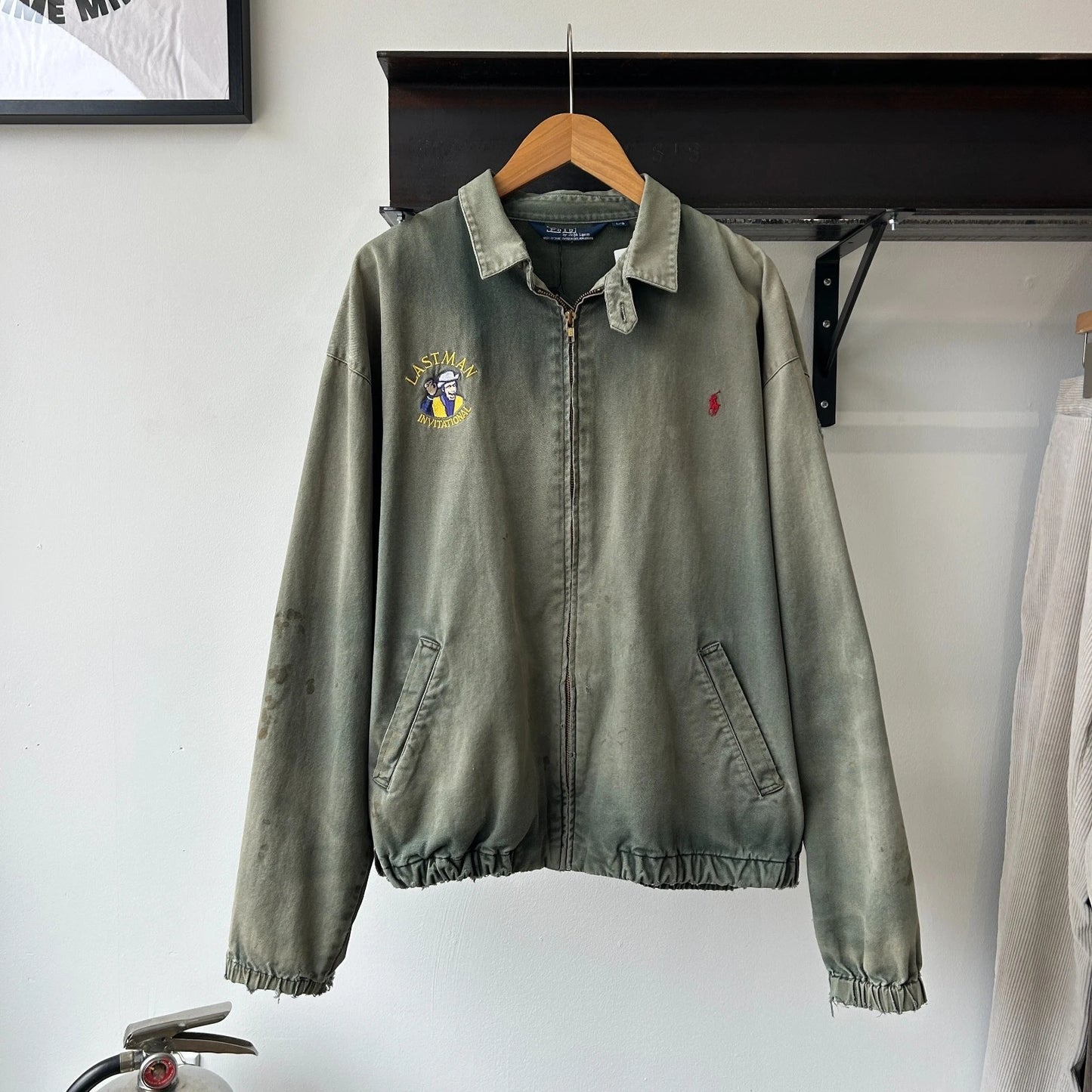 VINTAGE 90s | POLO By Ralph Lauren Sun Faded Thrashed Harrington Jacket sz L