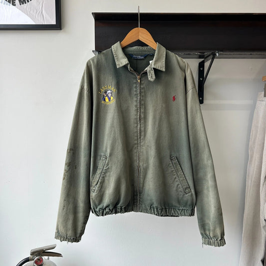 VINTAGE 90s | POLO By Ralph Lauren Sun Faded Thrashed Harrington Jacket sz L