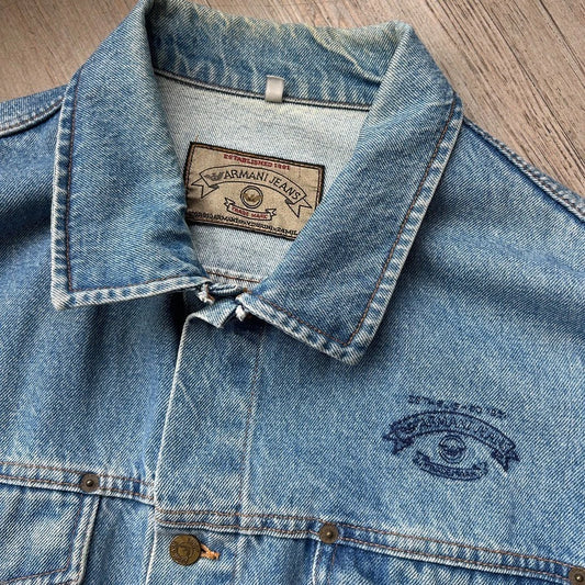 VINTAGE | Armani Jeans Denim Trucker Jacket sz L