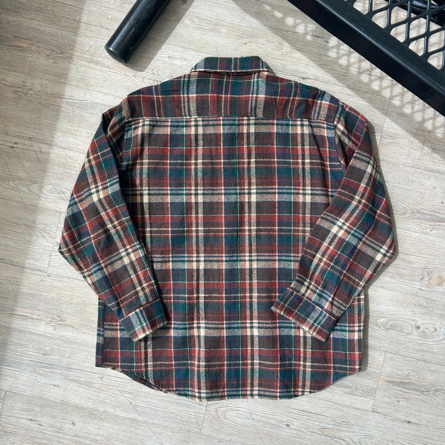 VINTAGE 80s | Allen Wickfield NY Plaid Wool Flannel Button Down Shirt sz XL