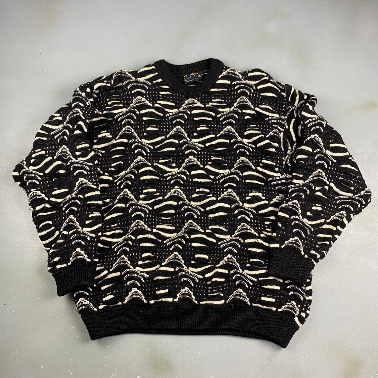 VINTAGE 90s COOGI Australia 3D Wool Knit Sweater sz XL Men