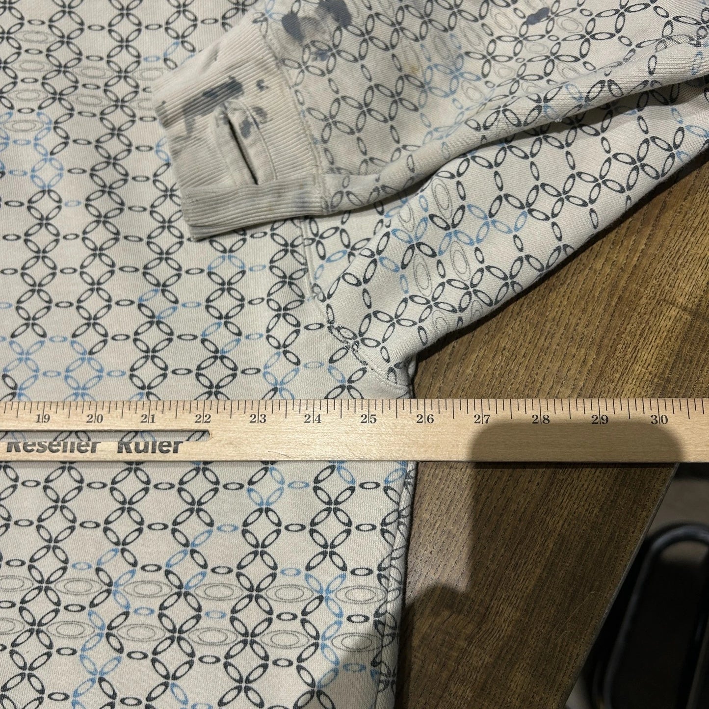 OAKLEY | Geometric Logo Thrashed Zip Up Hoodie Sweater sz XL