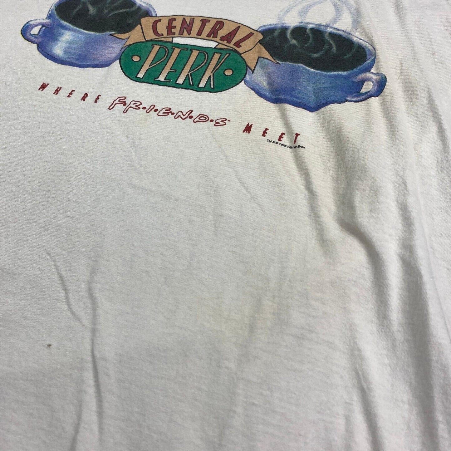 VINTAGE 1995 FRIENDS Central Perk Warner Bro TV T-Shirt sz XL Adult