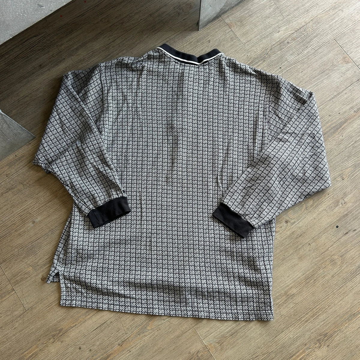 1990s | NIKE GOLF Geometric Textured Rugby Polo Shirt sz XL