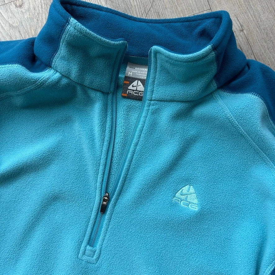VINTAGE | Nike ACG Two Tone Blue 1/4 Zip Fleece Sweater sz S/M