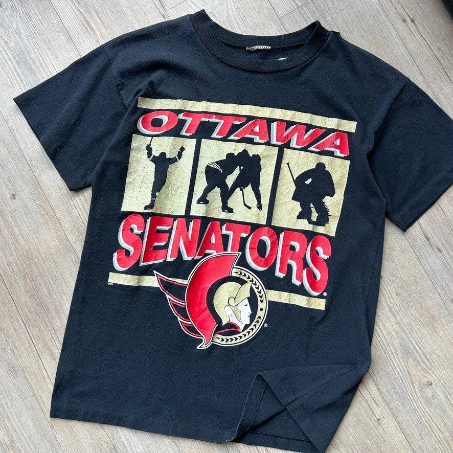 VINTAGE 90s | Ottawa Senators NHL Hockey Graphic T-Shirt sz S/M