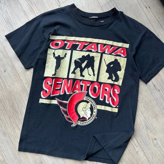 VINTAGE 90s | Ottawa Senators NHL Hockey Graphic T-Shirt sz S/M