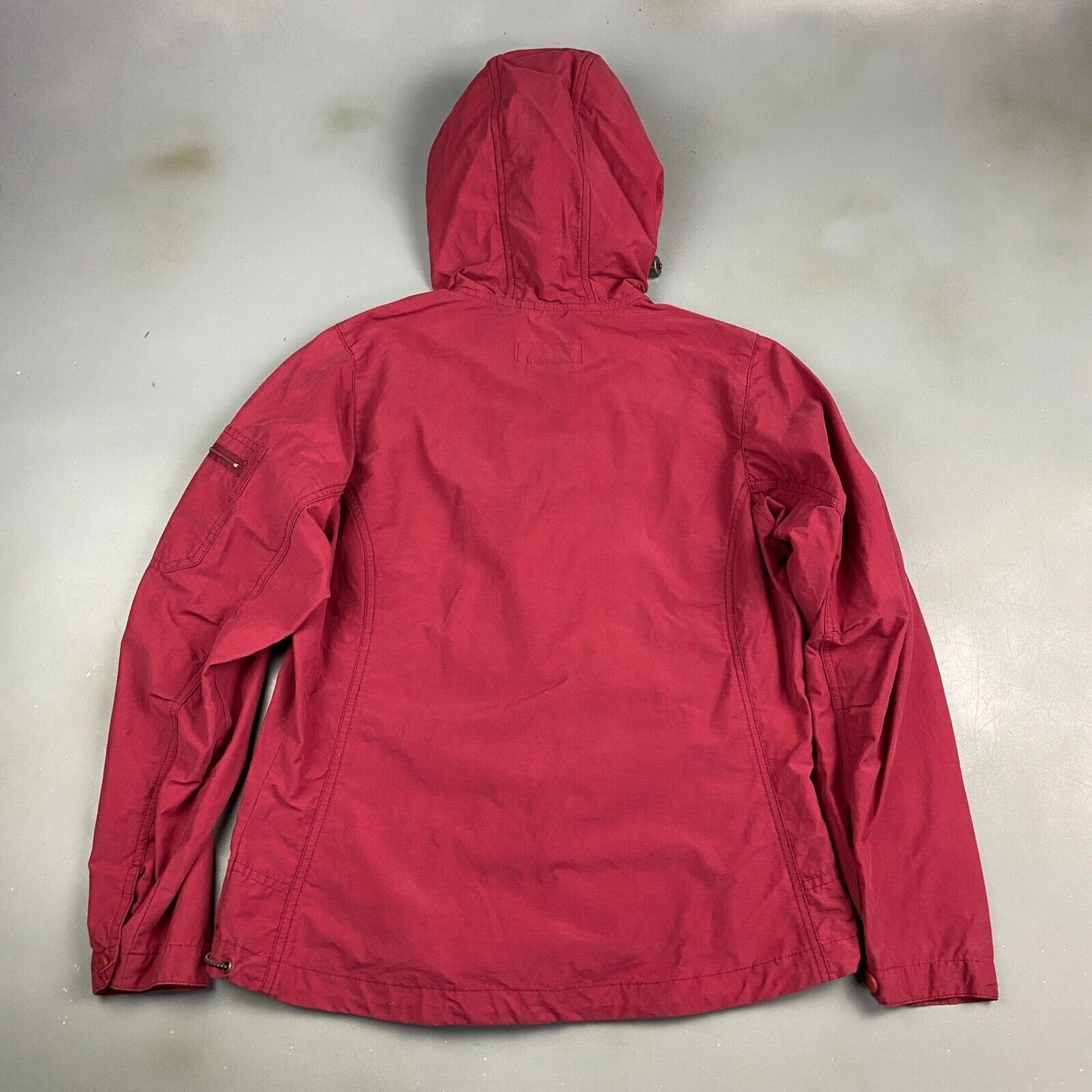 VINTAGE 90s Columbia Red Cotton Blend Tech Windbreaker Jacket sz Small Adult