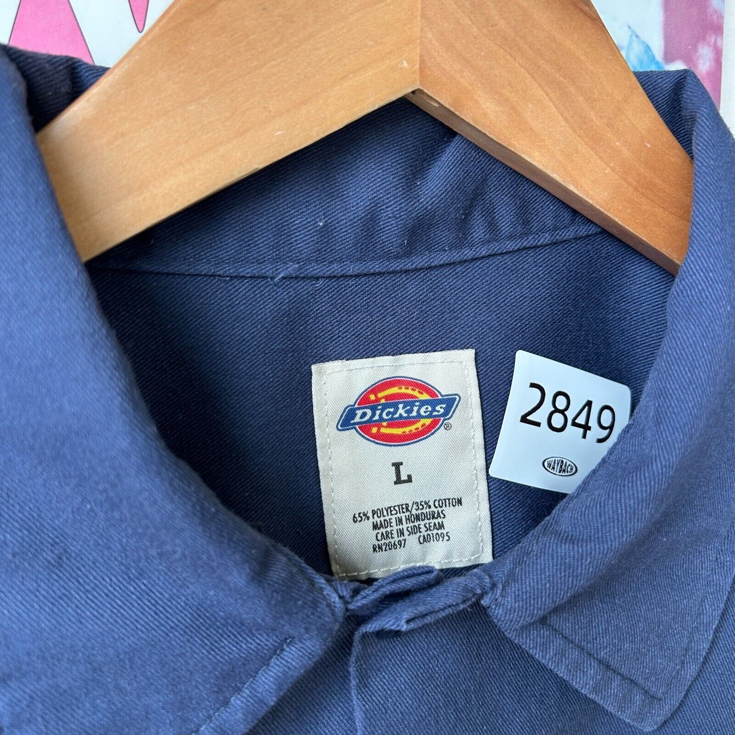 VINTAGE | Dickies Navy Button Down Work Shirt sz L