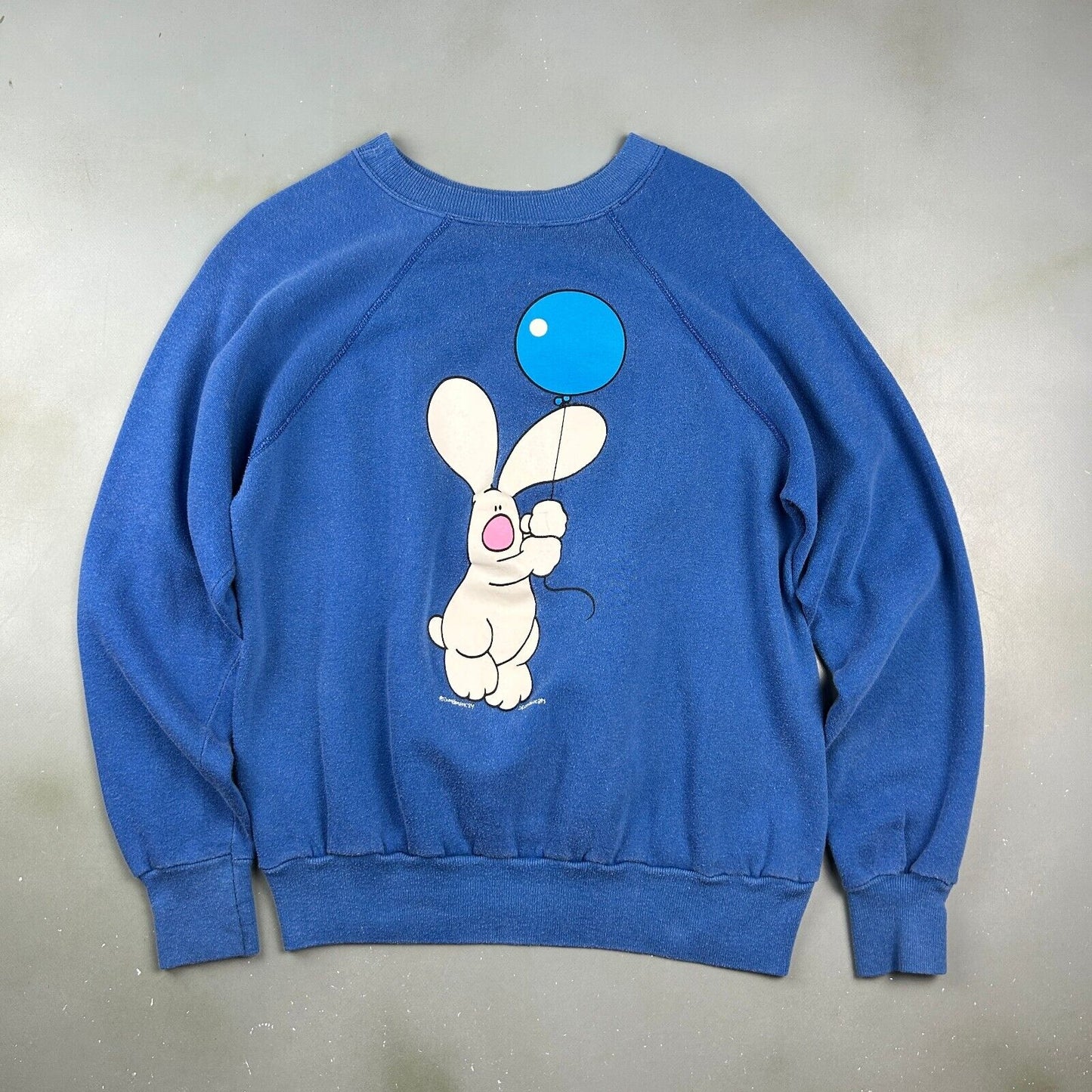 VINTAGE 1984 | Bunny Balloon Art Jim Benton Crewneck Sweater sz S-M Adult