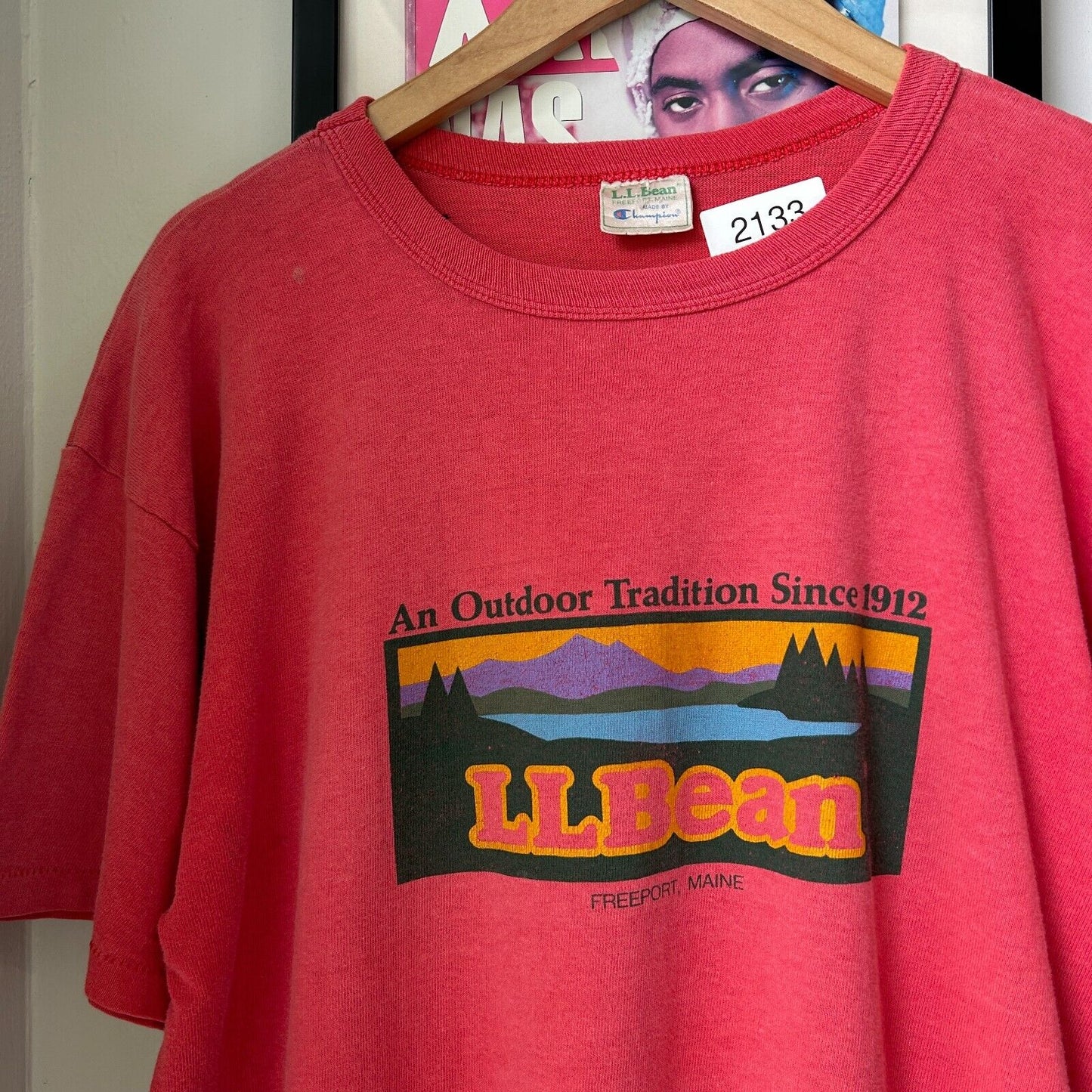 VINTAGE 80s | L.L Bean Outdoor Tradition Logo Champion T-Shirt sz L Adult