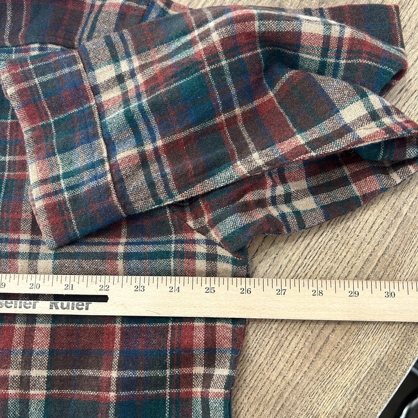 VINTAGE 80s | Allen Wickfield NY Plaid Wool Flannel Button Down Shirt sz XL