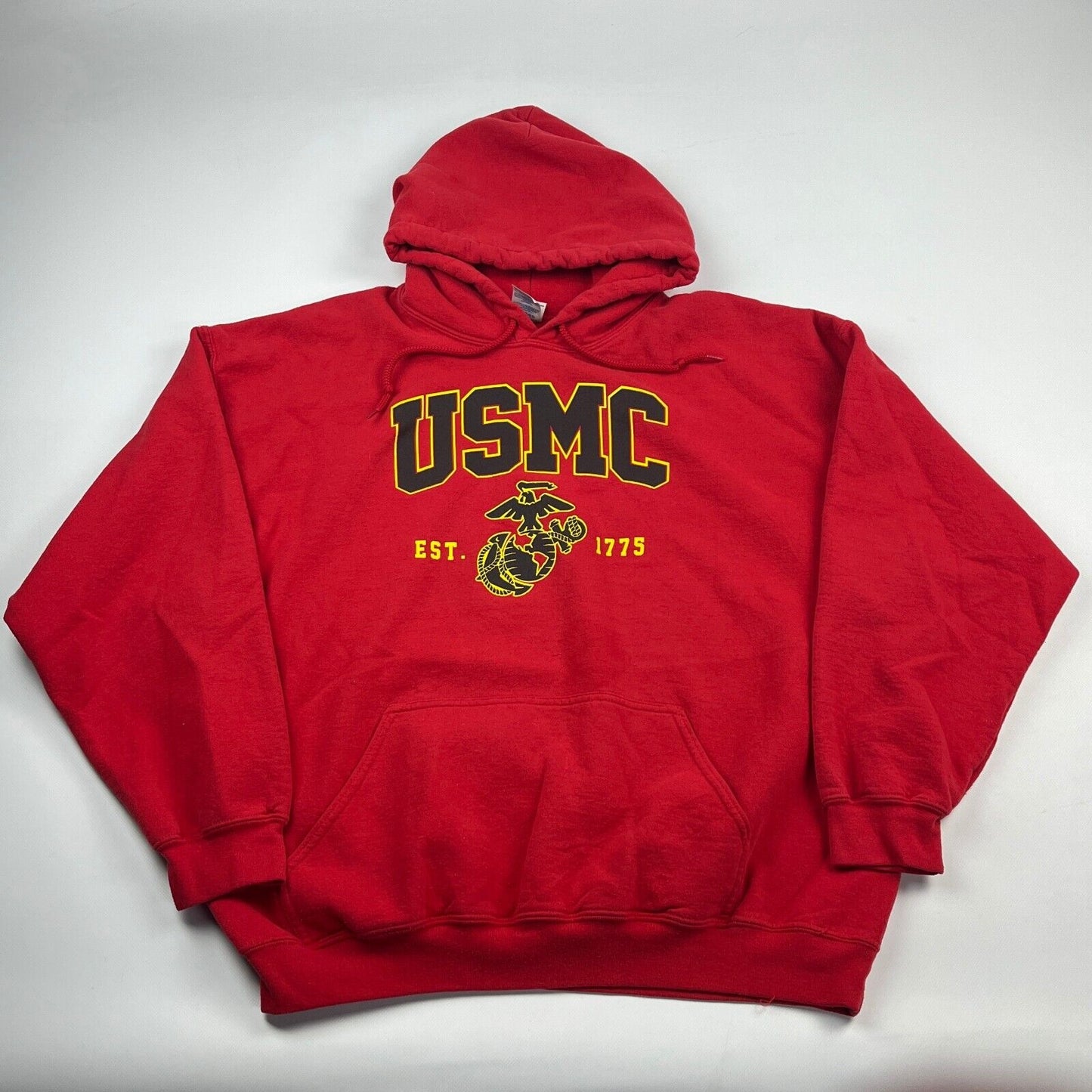 VINTAGE United States Marine Corp Red Hoodie Sweater sz XL Men