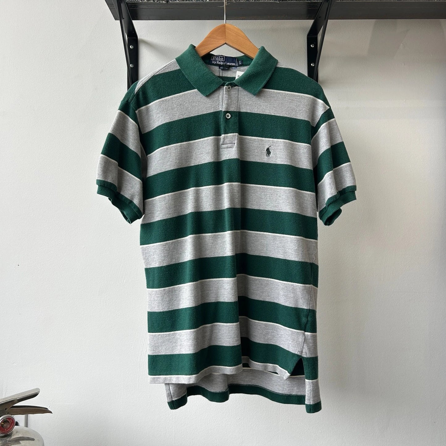VINTAGE 90s | Ralph Lauren Sm Pony Tonal Striped Polo Shirt sz M/L