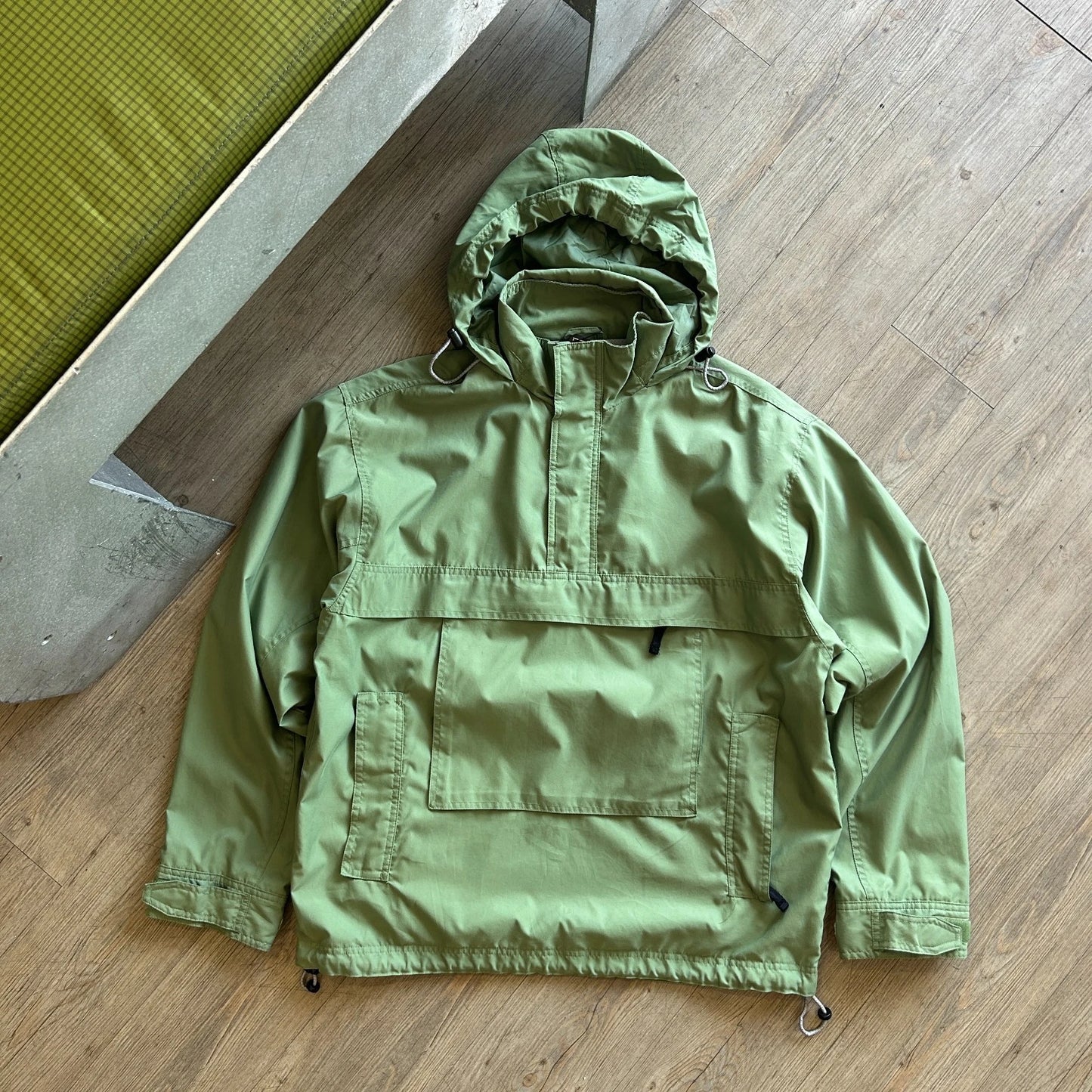 VINTAGE Y2k | GAP Green Technical 1/4 Zip Anorak Hooded Jacket sz M/L