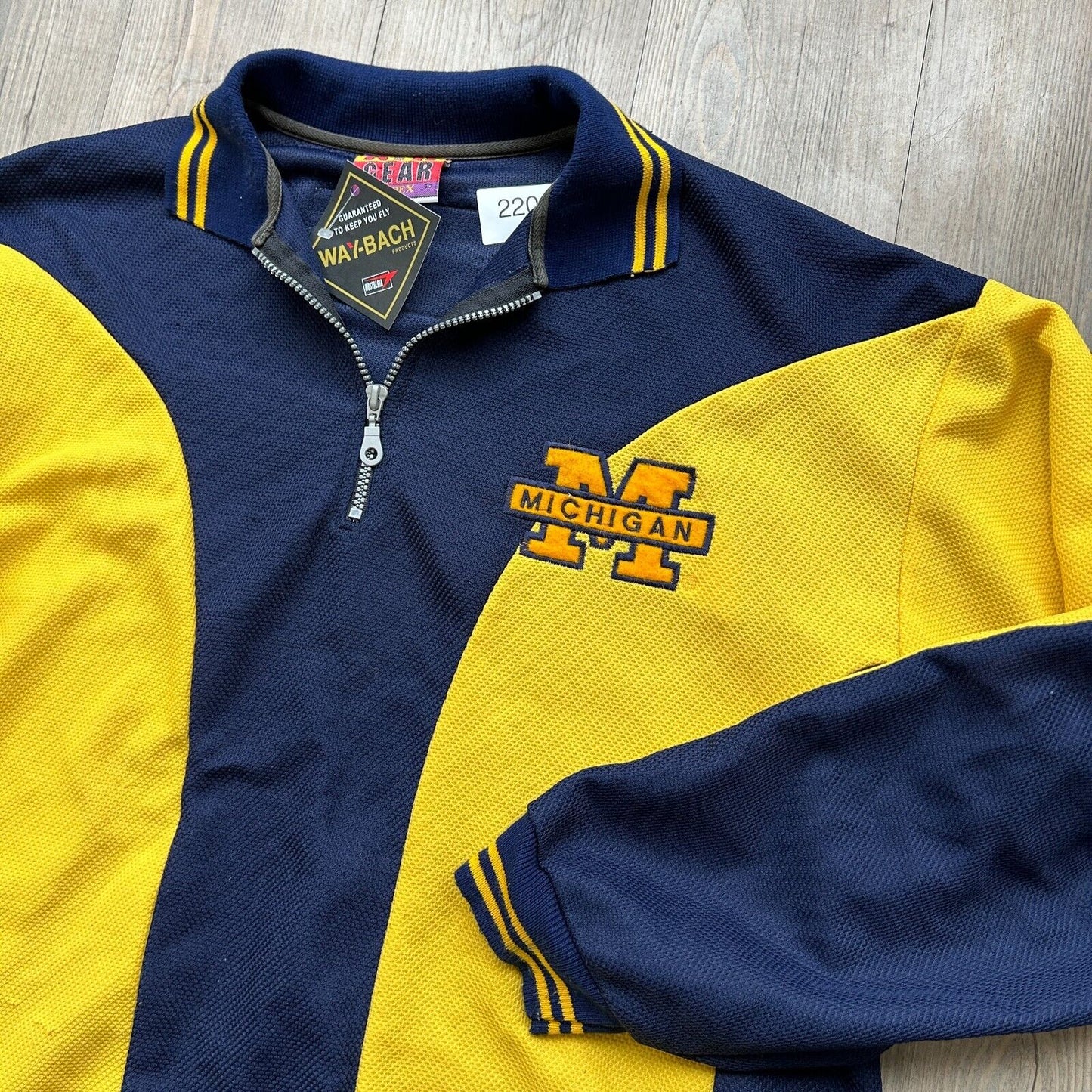 VINTAGE 90s | Michigan Wolverines 1/4 Zip Jersey Rugby Polo Shirt sz XXL Adult