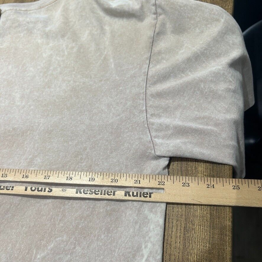 VINTAGE 90s | Faded Blank Cream Stone Wash T-Shirt sz L