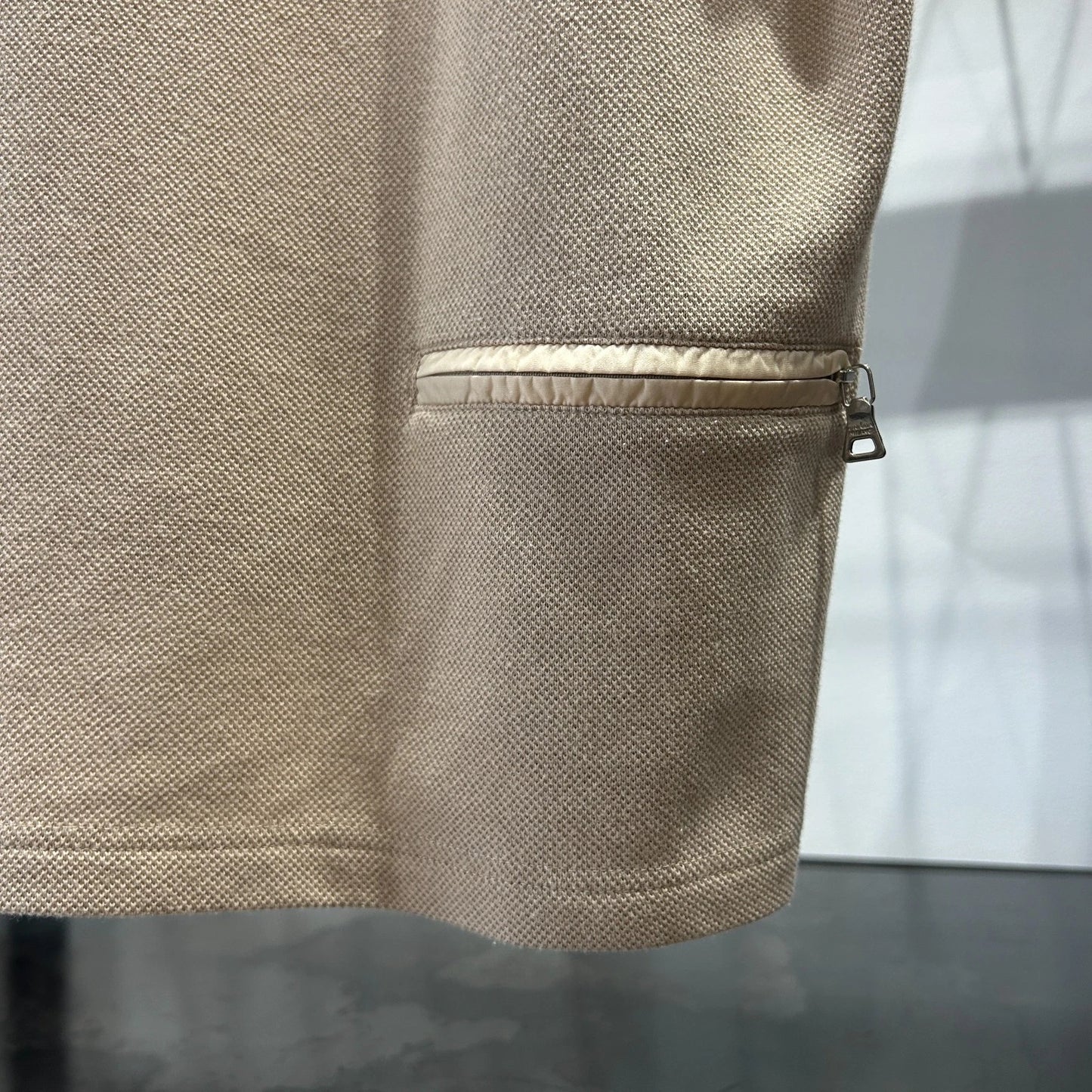 VINTAGE | Prada Linea Rossa Tan 1/4 Zip Polo Shirt sz XL