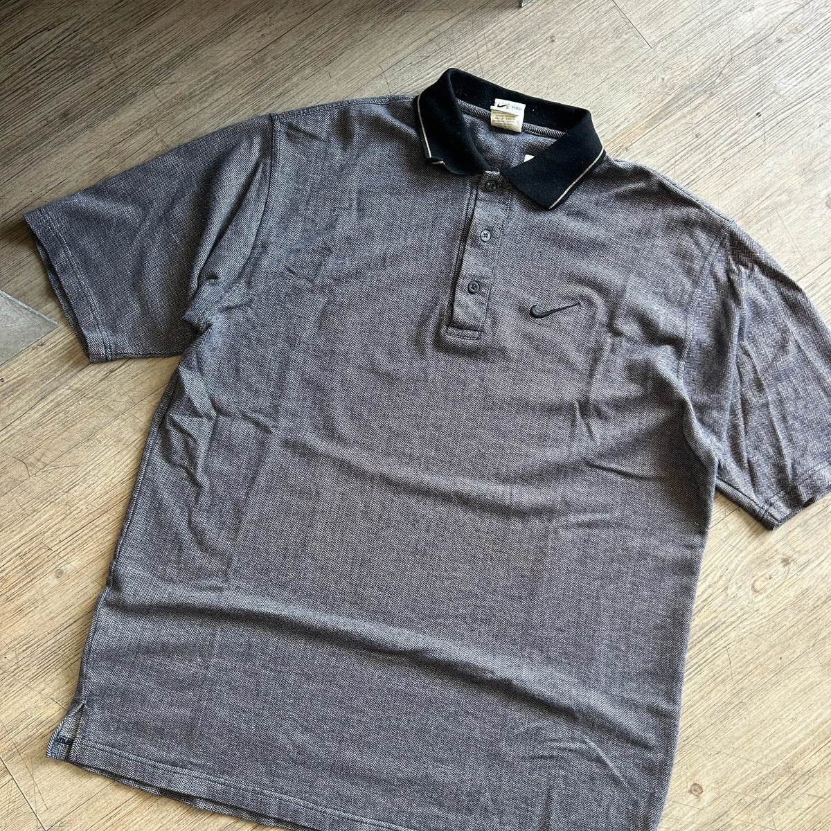 1990s | NIKE Herringbone Golf Polo Shirt sz L/XL