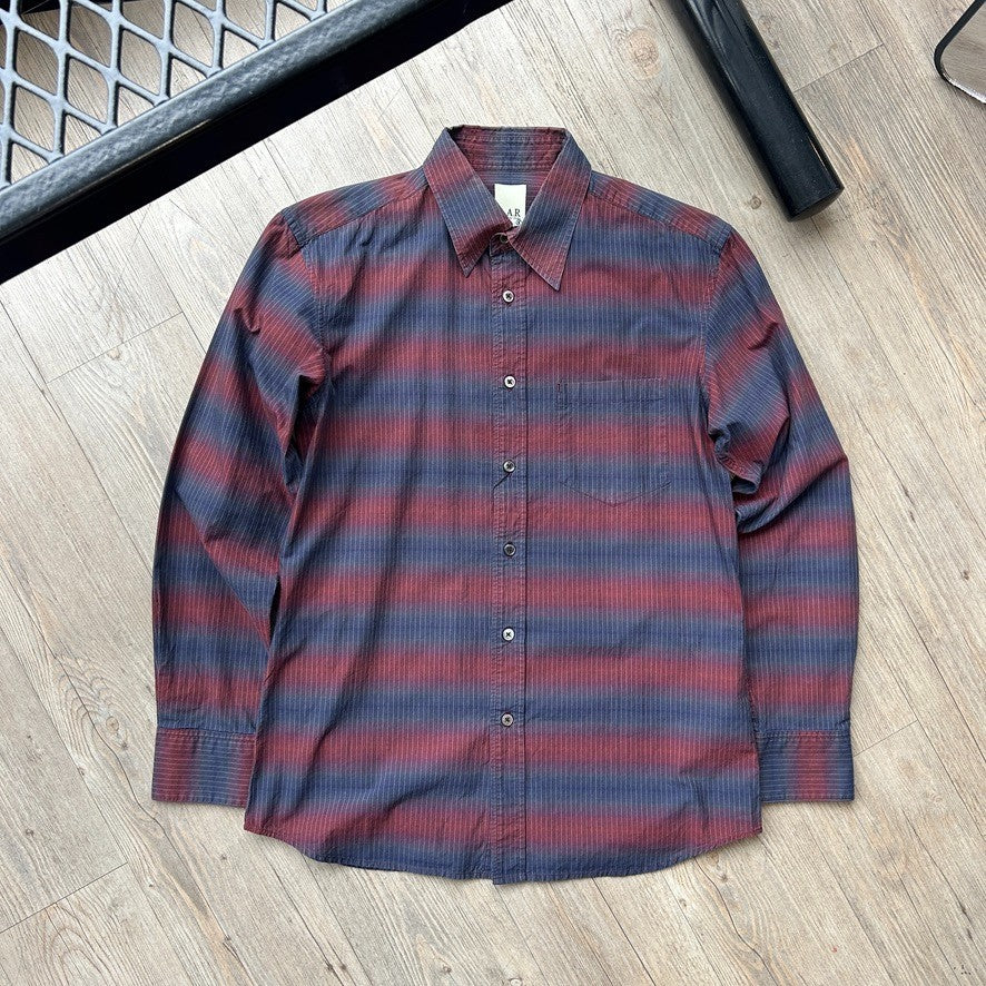 A.A.R Against All Risks Yohji Yamamoto Pinstripe Graident Button Down Shirt sz M