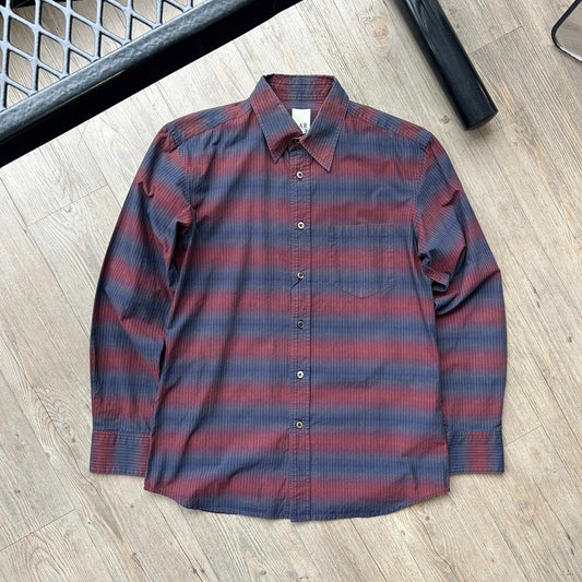 A.A.R Against All Risks Yohji Yamamoto Pinstripe Graident Button Down Shirt sz M