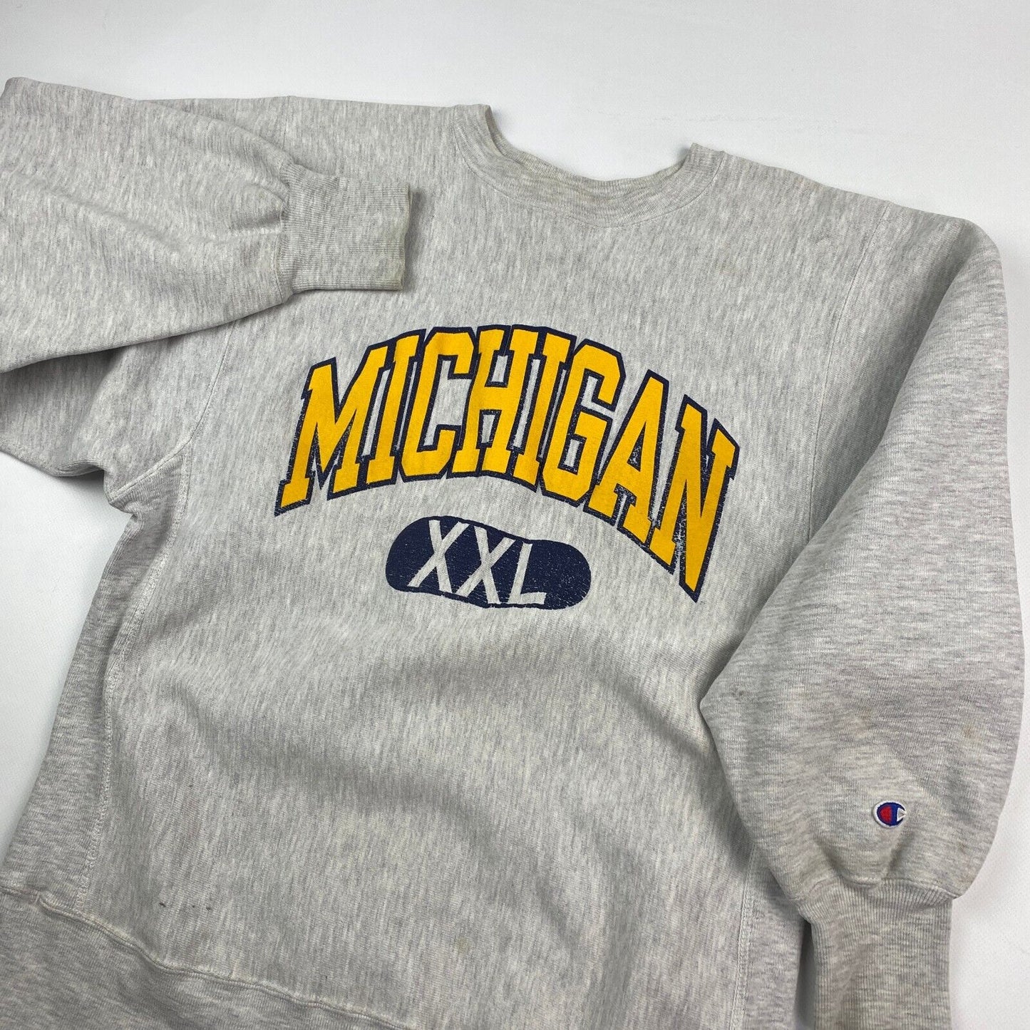 VINTAGE CHAMPION Reverse Weave Michigan Crewneck Sweater sz L Mens