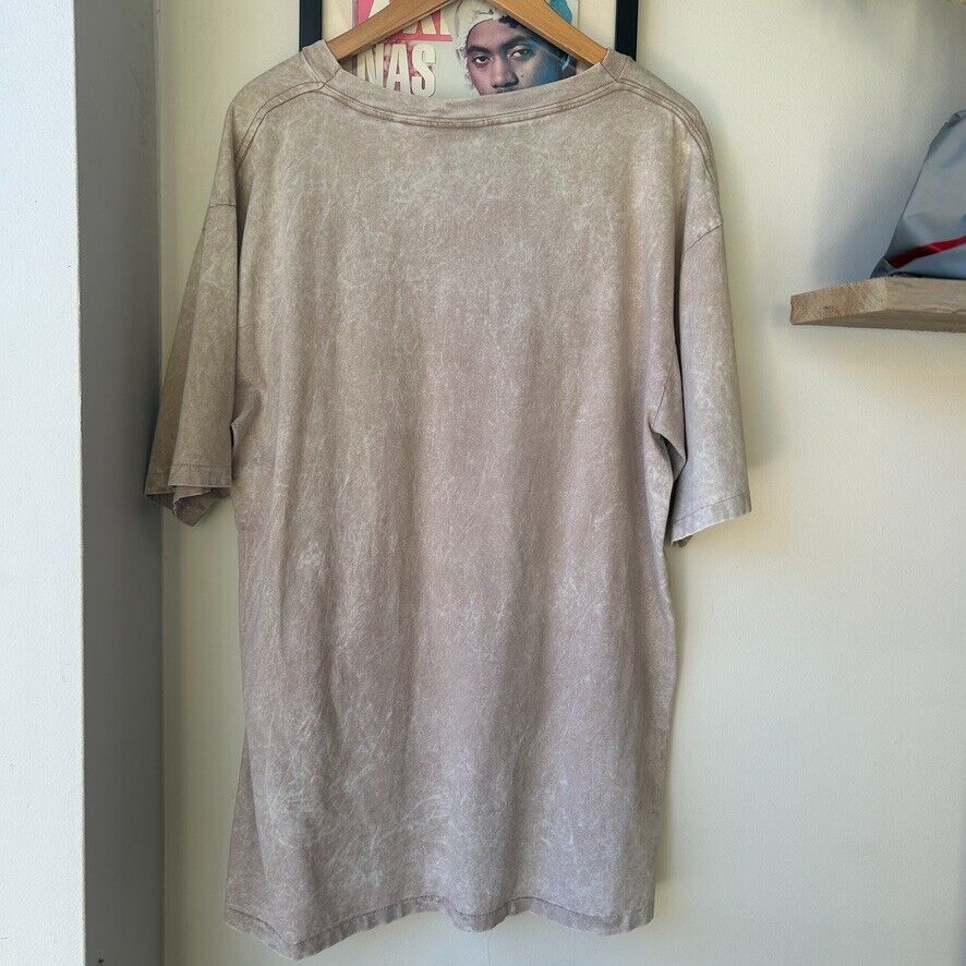 VINTAGE 90s | Faded Blank Cream Stone Wash T-Shirt sz L