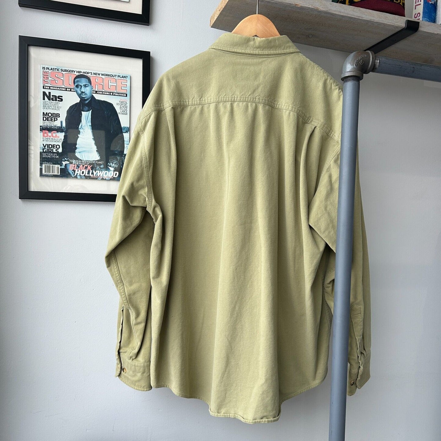 VINTAGE | Cabela's Chamois Moss Green Button Down Shirt sz XL